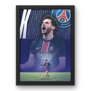 Affiche Kvaratskhelia - PSG – Affiche encadrée personnalisée - Cadre Perso