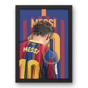Affiche Lionel Messi - Légende du FC Barcelone – Affiche encadrée personnalisée - Cadre Perso