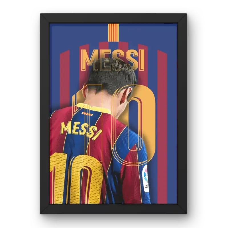 Affiche Lionel Messi - Légende du FC Barcelone – Affiche encadrée personnalisée - Cadre Perso
