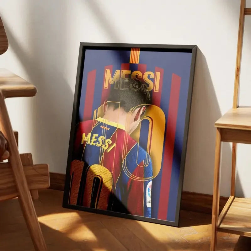 Affiche Lionel Messi - Légende du FC Barcelone – Affiche encadrée personnalisée - Cadre Perso