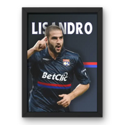 Affiche Lisandro López - L'Argentin Magique de l'OL – Affiche encadrée personnalisée - Cadre Perso