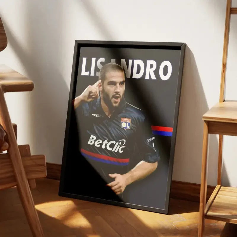 Affiche Lisandro López - L'Argentin Magique de l'OL – Affiche encadrée personnalisée - Cadre Perso