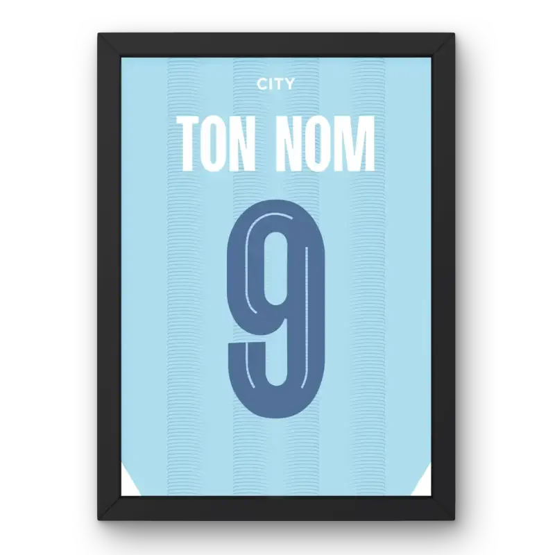 Affiche Manchester City Domicile 2023-2024 – Affiche encadrée personnalisée - Cadre Perso