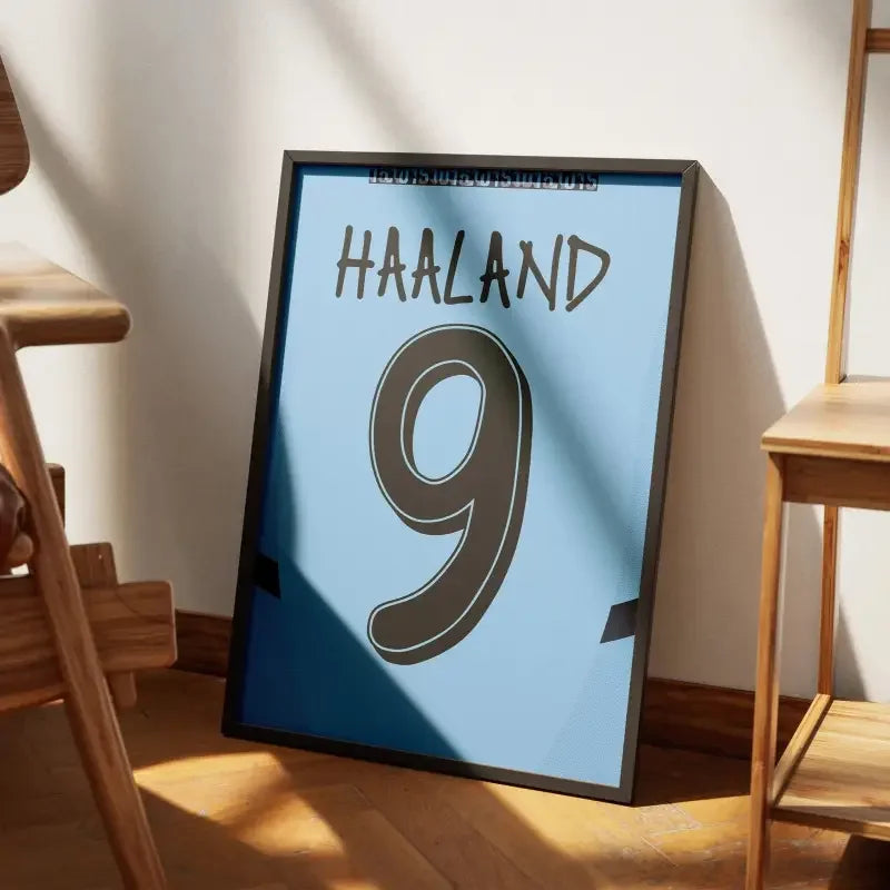 Affiche Manchester City Domicile 2024-2025 – Affiche encadrée personnalisée - Cadre Perso