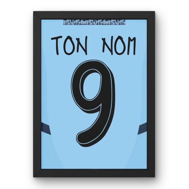 Affiche Manchester City Domicile 2024-2025 – Affiche encadrée personnalisée - Cadre Perso