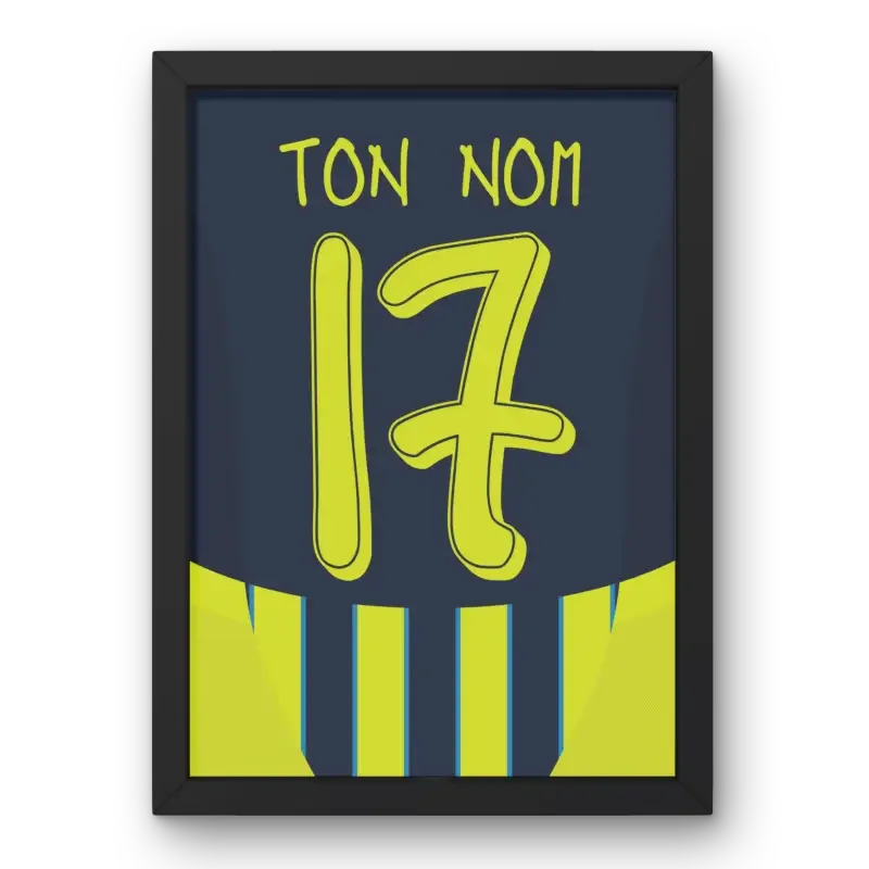 Affiche Manchester City Extérieur 2024-2025 – Affiche encadrée personnalisée - Cadre Perso