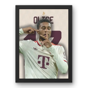 Affiche Michael Olise - Bayern Munich | Talent Franco-Anglais en Bavarois – Affiche encadrée personnalisée - Cadre Perso