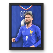 Affiche Olivier Giroud - Équipe de France – Affiche encadrée personnalisée - Cadre Perso