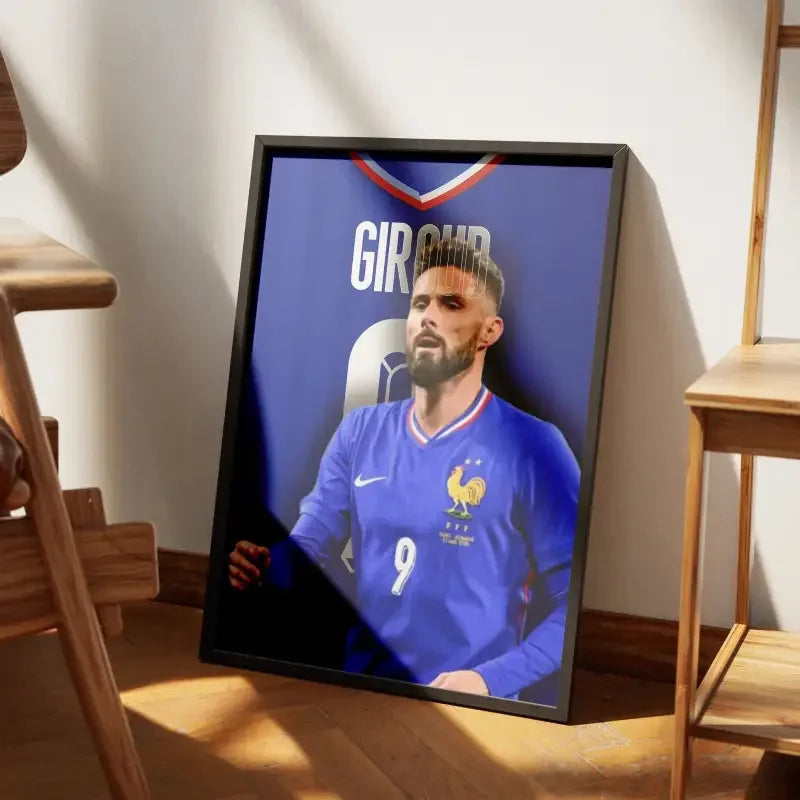 Affiche Olivier Giroud - Équipe de France – Affiche encadrée personnalisée - Cadre Perso