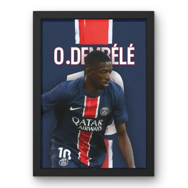 Affiche Ousmane Dembélé PSG - Le Futur du Parc des Princes – Affiche encadrée personnalisée - Cadre Perso