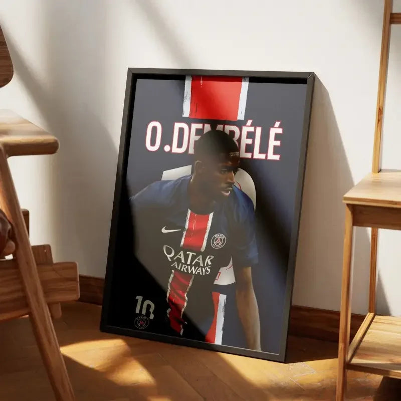 Affiche Ousmane Dembélé PSG - Le Futur du Parc des Princes – Affiche encadrée personnalisée - Cadre Perso