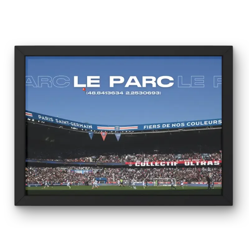 Affiche Parc des Princes | L'Icone du Football Parisien – Affiche encadrée personnalisée - Cadre Perso