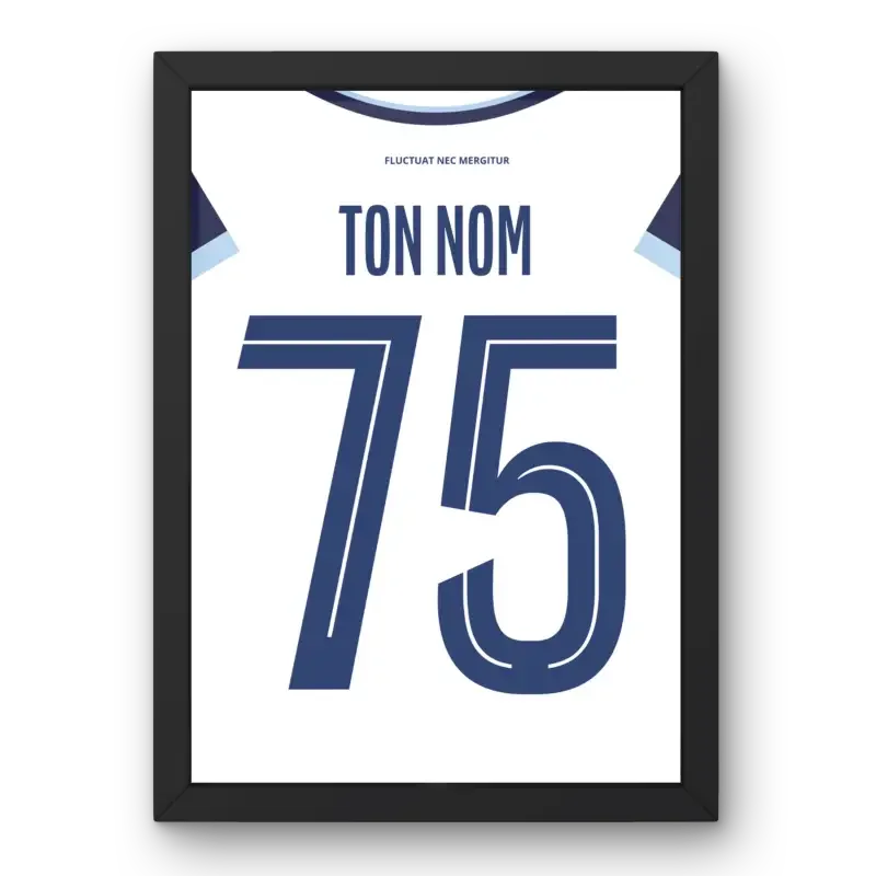 Affiche Paris FC Extérieur 2024-2025 – Affiche encadrée personnalisée - Cadre Perso
