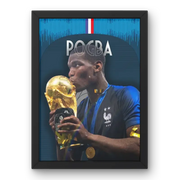 Affiche Paul Pogba - France | Champion du Monde 2018 – Affiche encadrée personnalisée - Cadre Perso