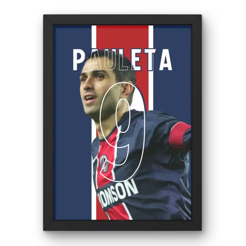 Affiche Pedro Pauleta - PSG | Légende du Parc des Princes – Affiche encadrée personnalisée - Cadre Perso