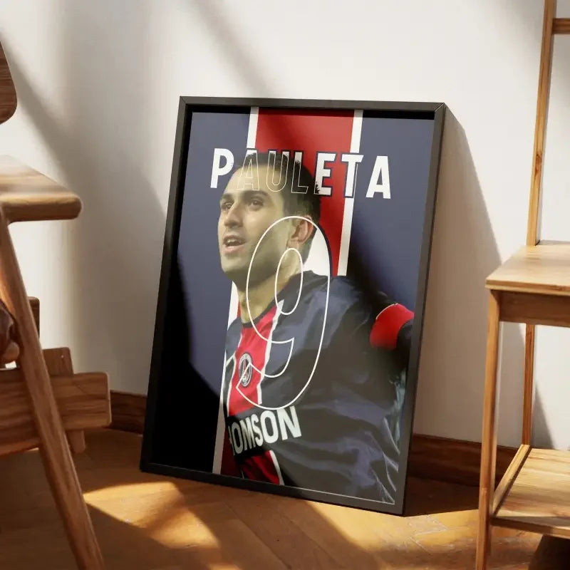 Affiche Pedro Pauleta - PSG | Légende du Parc des Princes – Affiche encadrée personnalisée - Cadre Perso