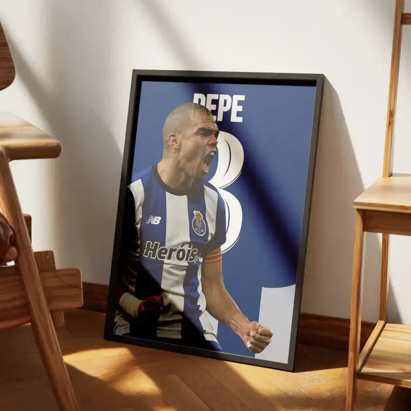 Affiche Pepe - FC Porto | Guerrier du Dragon – Affiche encadrée personnalisée - Cadre Perso