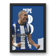 Affiche Pepe - FC Porto | Guerrier du Dragon – Affiche encadrée personnalisée - Cadre Perso