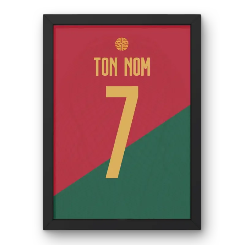 Affiche Portugal Domicile 2022-2023 – Affiche encadrée personnalisée - Cadre Perso