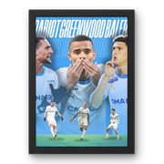 Affiche Rabiot, Greenwood & Balerdi - OM – Affiche encadrée personnalisée - Cadre Perso