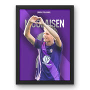 Affiche Rasmus Nicolaisen - Toulouse FC | Dévouement en Violet et Blanc – Affiche encadrée personnalisée - Cadre Perso