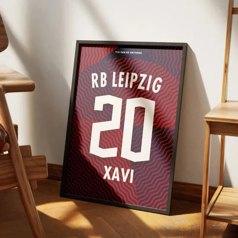 Affiche RB Leipzig Extérieur 2023-2024 – Affiche encadrée personnalisée - Cadre Perso