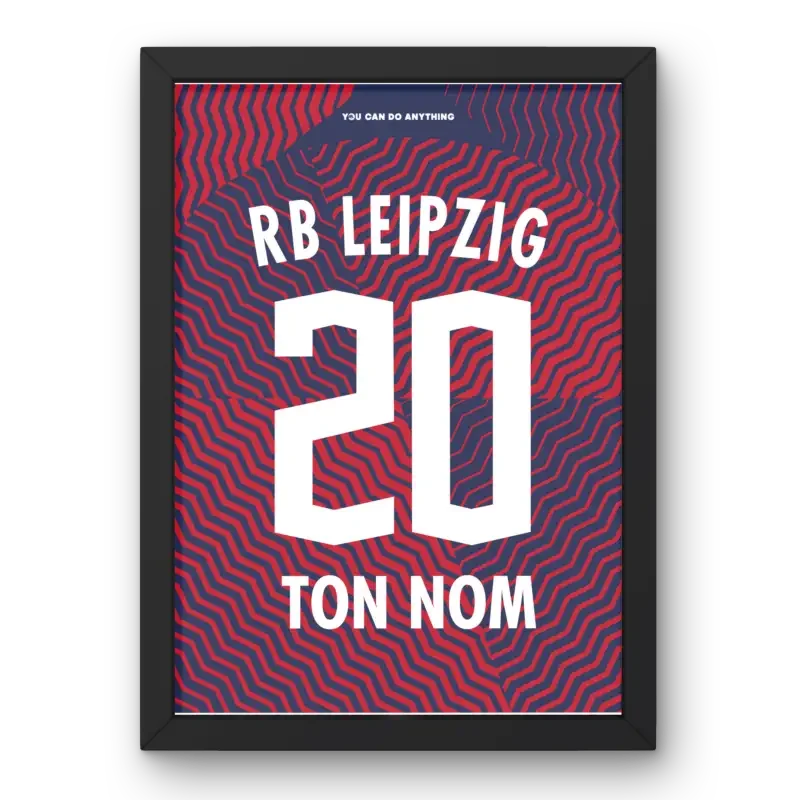 Affiche RB Leipzig Extérieur 2023-2024 – Affiche encadrée personnalisée - Cadre Perso