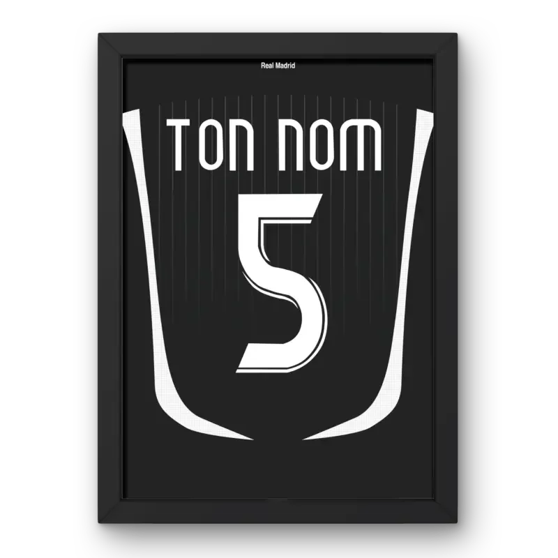 Affiche Real Madrid Extérieur 2006-2007 – Affiche encadrée personnalisée - Cadre Perso