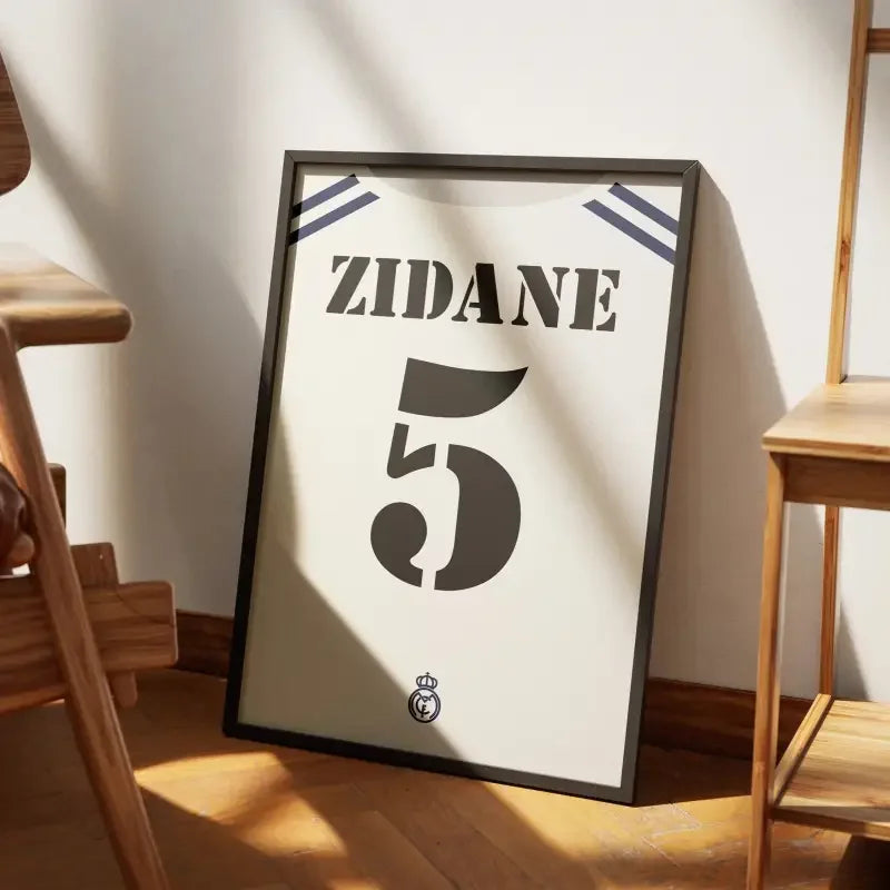 Affiche Real Madrid Rétro 2001-2002 – Affiche encadrée personnalisée - Cadre Perso