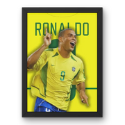 Affiche Ronaldo R9 - Brésil | Le Phénomène – Affiche encadrée personnalisée - Cadre Perso