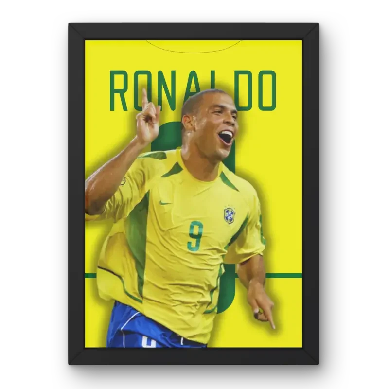 Affiche Ronaldo R9 - Brésil | Le Phénomène – Affiche encadrée personnalisée - Cadre Perso
