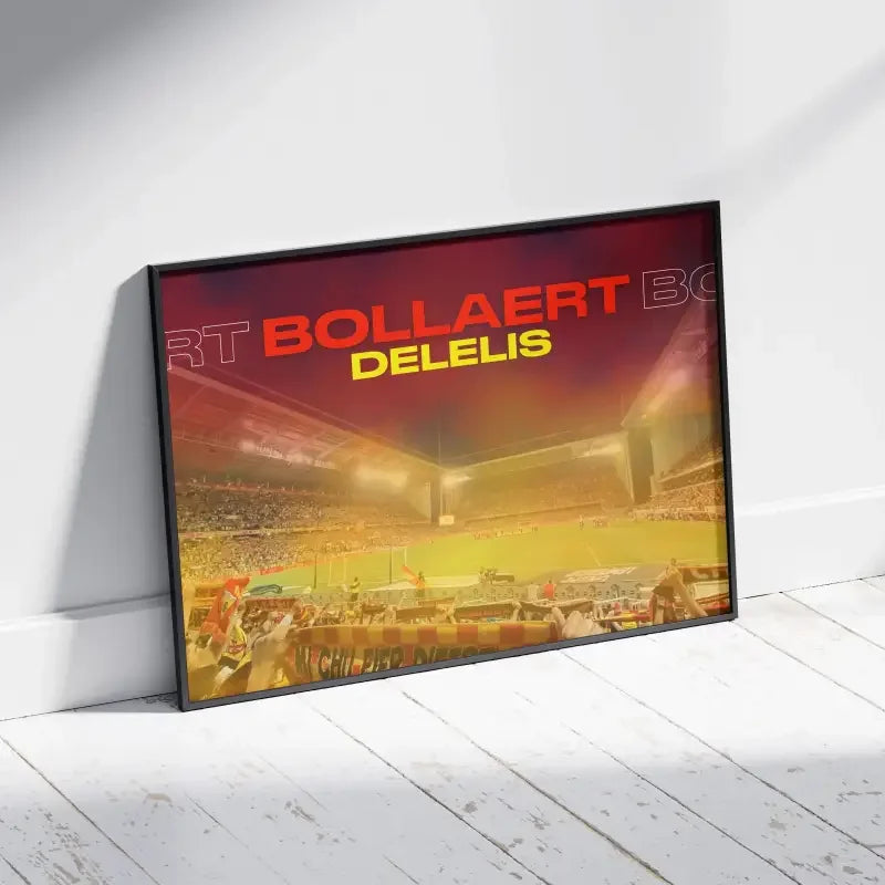 Affiche Stade Bollaert-Delelis Lens | L'Âme du Football Sang et Or – Affiche encadrée personnalisée - Cadre Perso