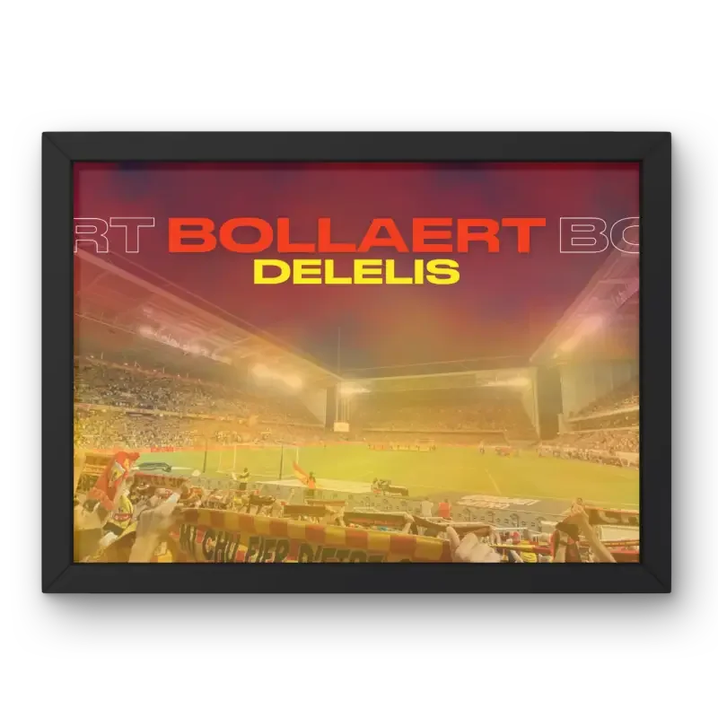 Affiche Stade Bollaert-Delelis Lens | L'Âme du Football Sang et Or – Affiche encadrée personnalisée - Cadre Perso