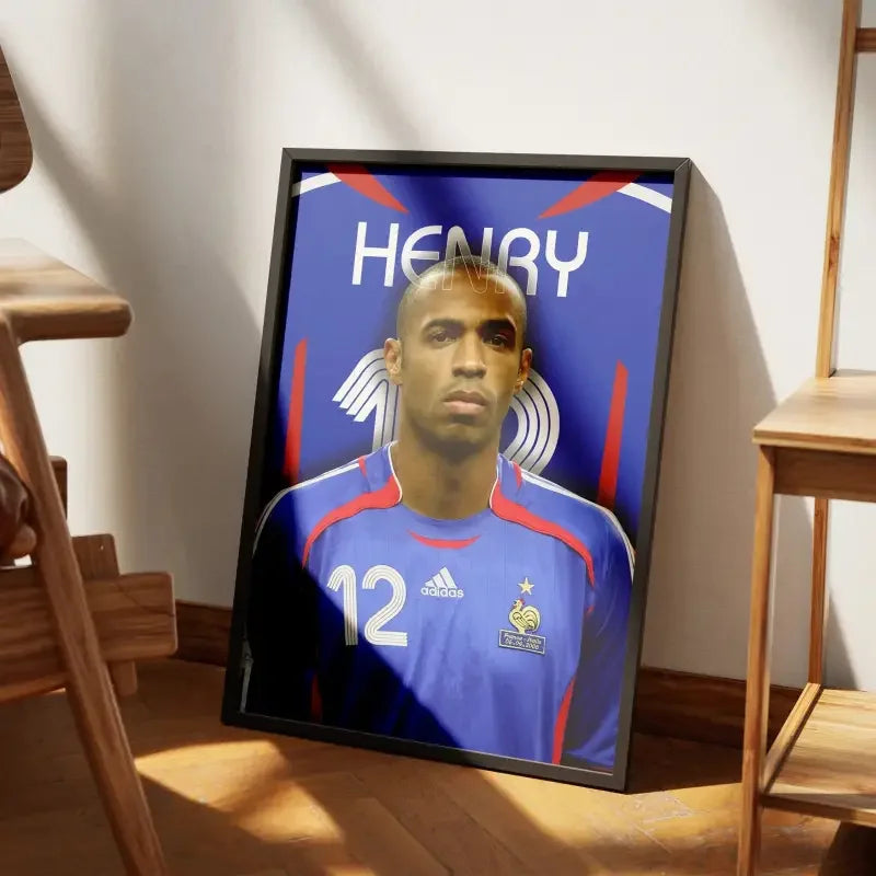 Affiche Thierry Henry - Légende de l'Équipe de France – Affiche encadrée personnalisée - Cadre Perso