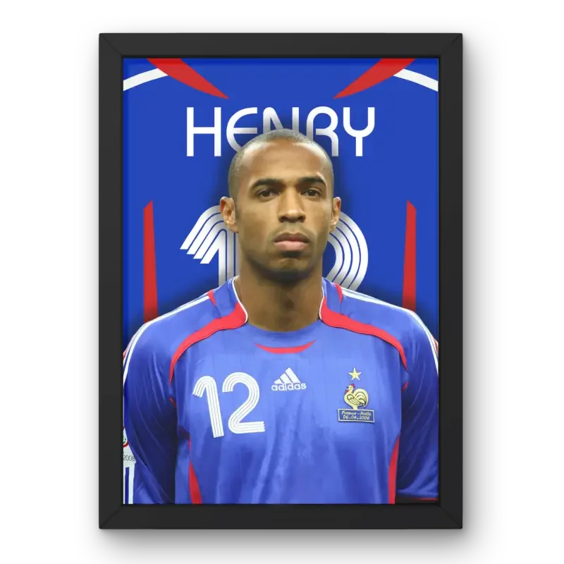 Affiche Thierry Henry - Légende de l'Équipe de France – Affiche encadrée personnalisée - Cadre Perso
