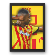 Affiche Wesley Said - RC Lens | L'Attaquant Explosif des Sang et Or – Affiche encadrée personnalisée - Cadre Perso