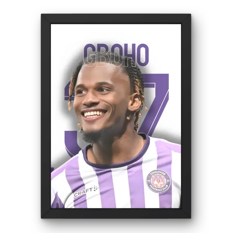Affiche Yann Gboho Toulouse FC - L'Ascension du Talent – Affiche encadrée personnalisée - Cadre Perso