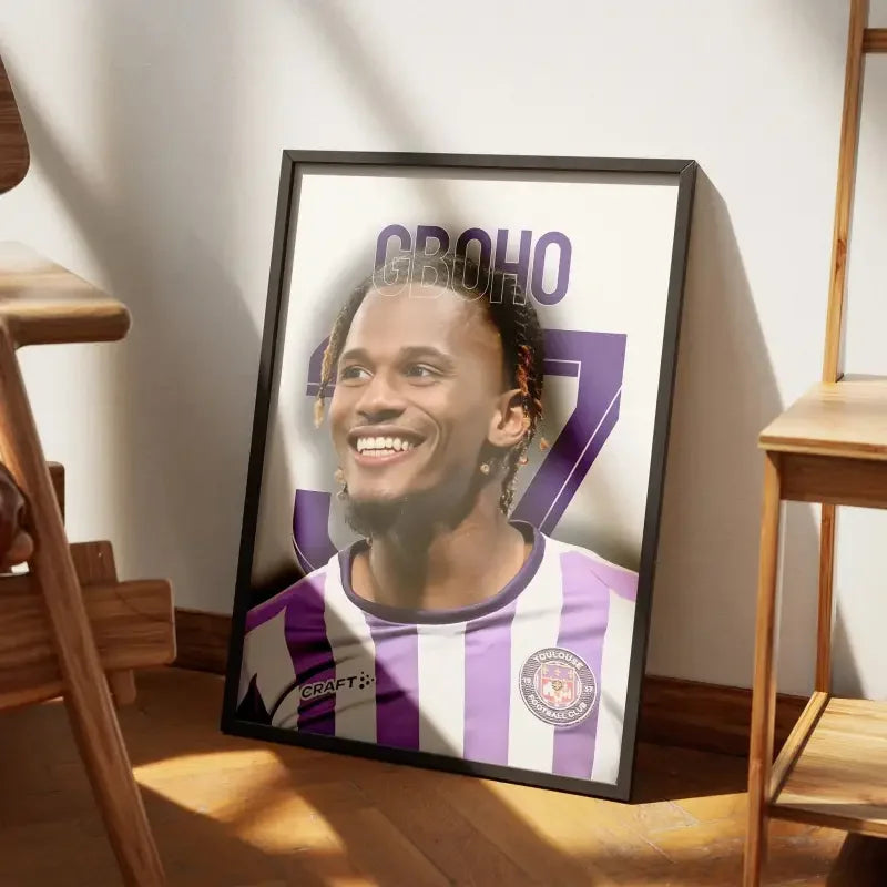 Affiche Yann Gboho Toulouse FC - L'Ascension du Talent – Affiche encadrée personnalisée - Cadre Perso