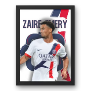 Affiche Zaire-Emery - PSG | La Promesse du Milieu de Terrain – Affiche encadrée personnalisée - Cadre Perso