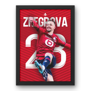 Affiche Zhegrova - Lille OSC | La Vitesse au Service du Football – Affiche encadrée personnalisée - Cadre Perso