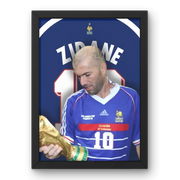 Affiche Zidane - Coupe du Monde 1998 | Le Maître de l'Étoile – Affiche encadrée personnalisée - Cadre Perso