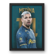 Affiche Facundo Medina - L’Âme Défensive du RC Lens – Affiche encadrée personnalisée - Cadre Perso