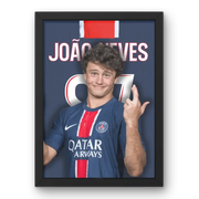 Affiche João Neves - Le Nouveau Talent du PSG – Affiche encadrée personnalisée - Cadre Perso