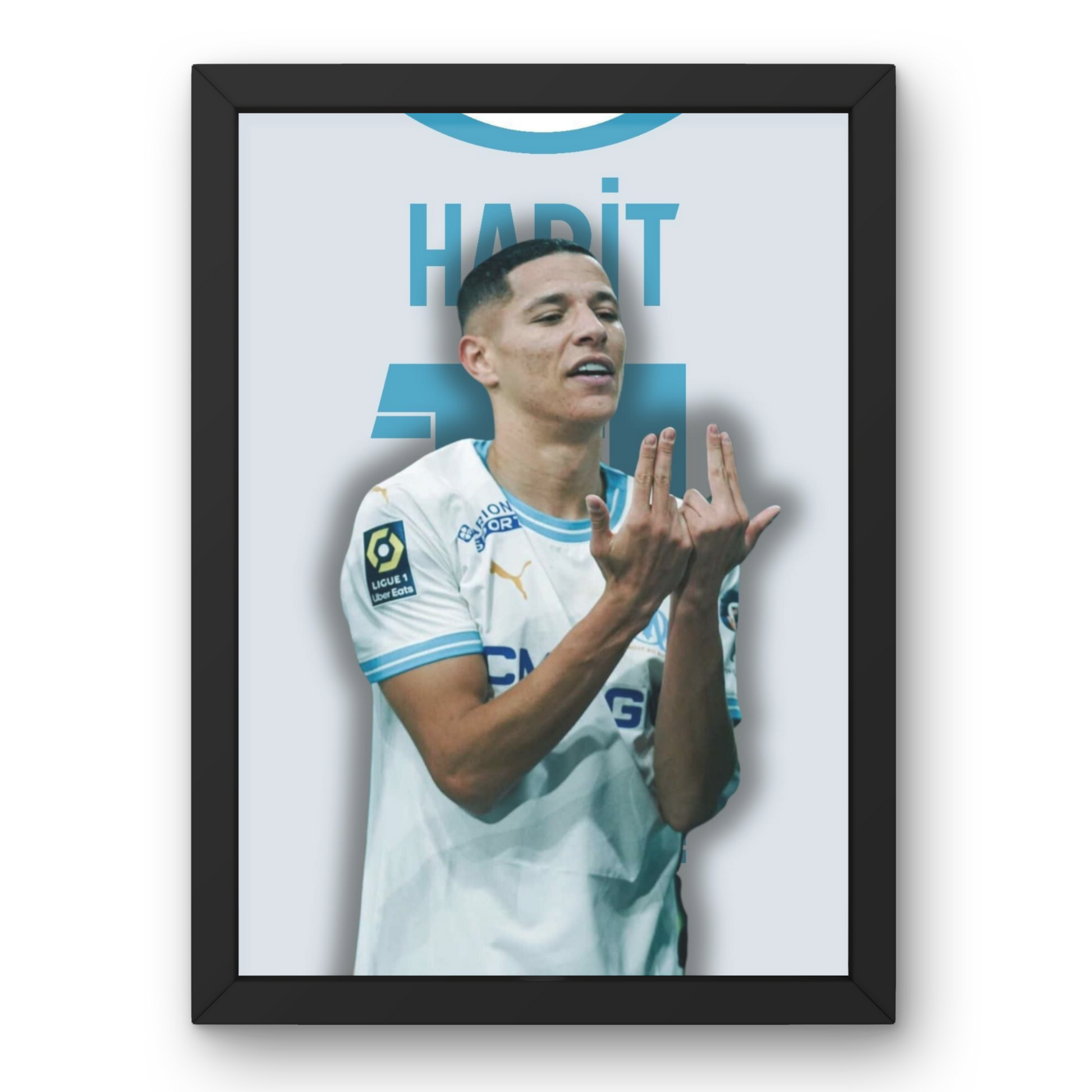 Affiche Amine Harit - OM – Affiche encadrée personnalisée - Cadre Perso