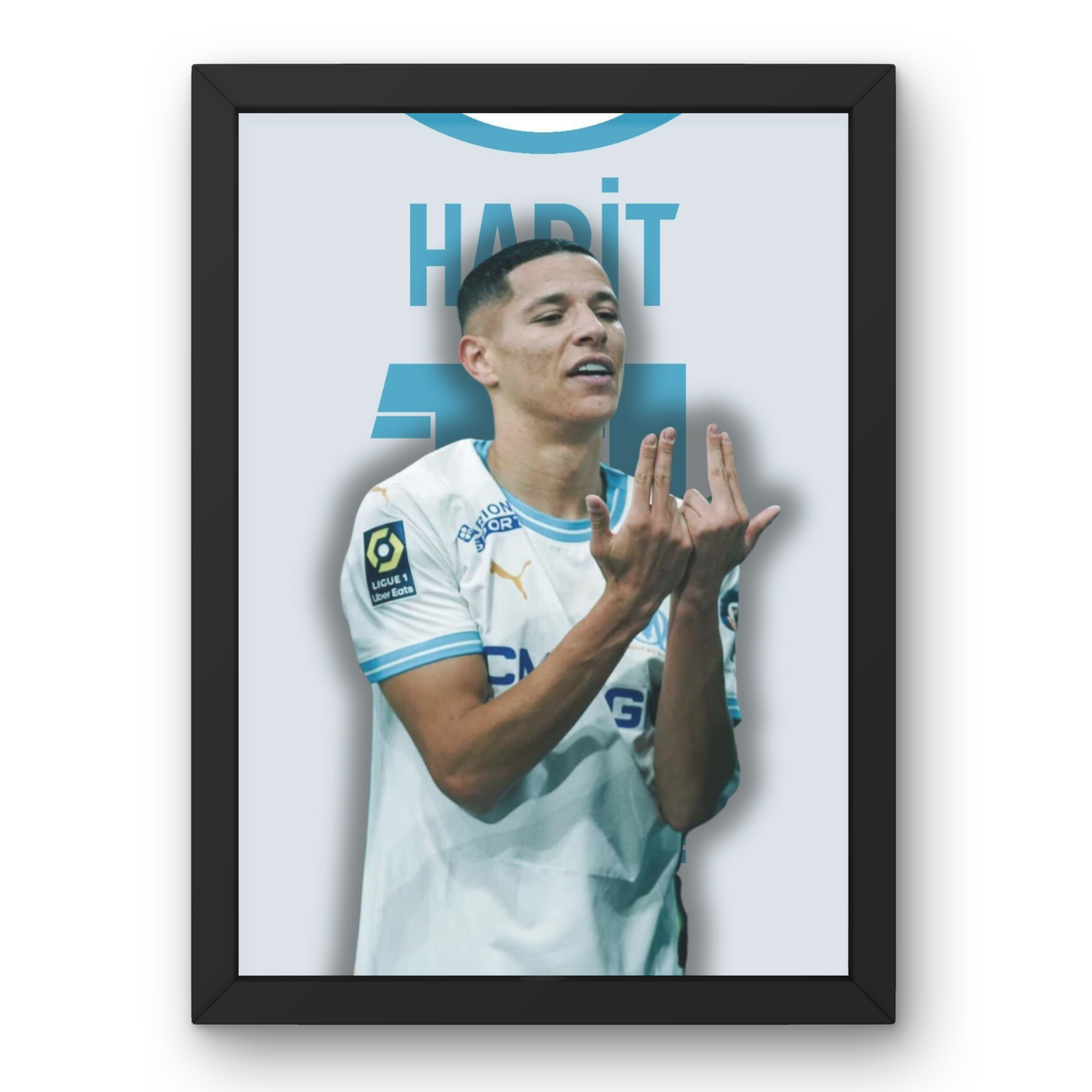Affiche Amine Harit - OM – Affiche encadrée personnalisée - Cadre Perso